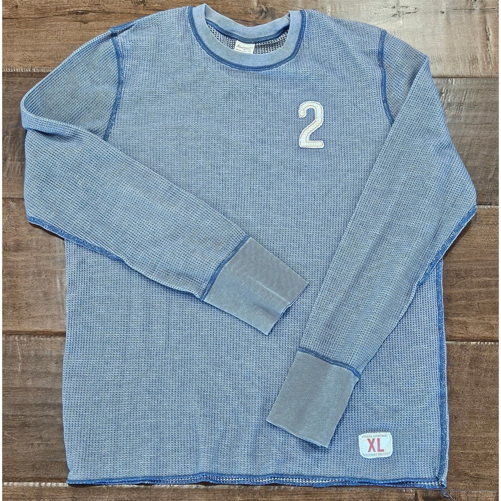Vintage Y2K Abercrombie & Fitch Mens XL Blue Waffle Knit Thermal Shirt